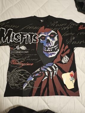 Civil Regime X Misfits Graphic Short Sleeve Tee in Black & Red